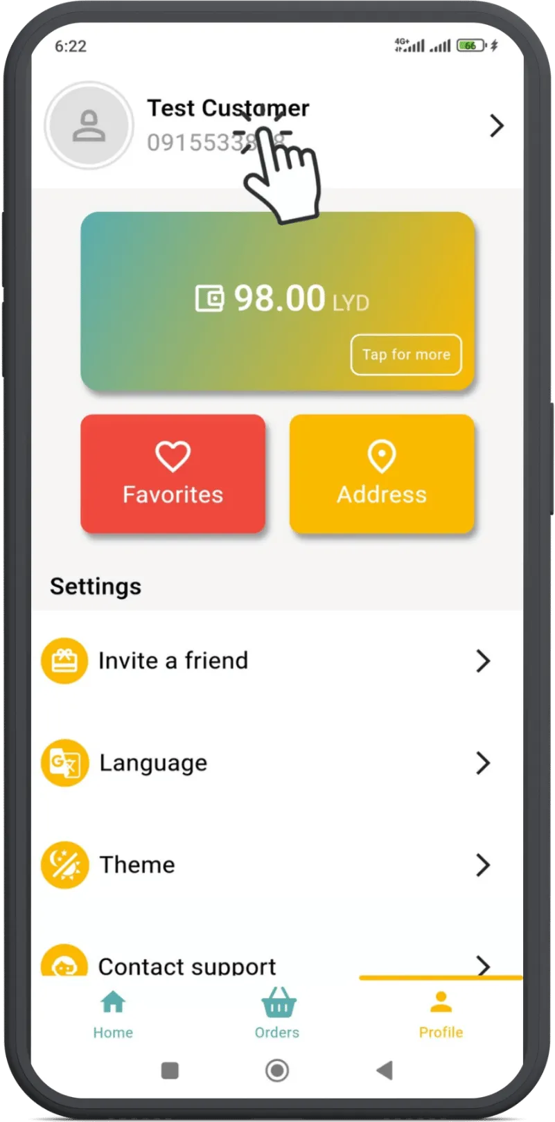 Open Profile Settings